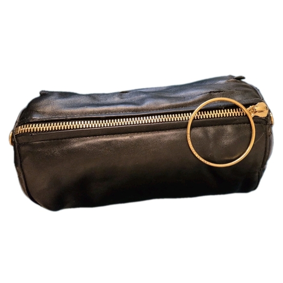 Stella McCartney Black Leather Pouch with Gold Zipper - Picture 1 of 11